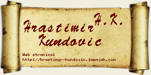 Hrastimir Kundović vizit kartica
